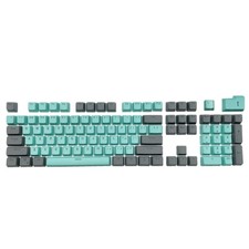 Cyan Gray Double Shot PBT Keycaps 106 OEM Shine Through for Cherry MX Keyboards picture