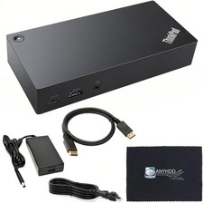 Open Box - Lenovo 40A90090US Dock Dual Monitor Bundle with 90W AC Adapter picture