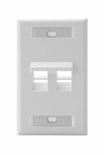 NEW Leviton 42081-2WS 2-Port Angled QuickPort Wallplate with ID Windows, White picture