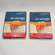 Atari 800 16K Memory Module CX853 Vintage Lot of 2 w/ Covering & Instructions picture