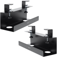 VIVO Black 17 inch Clamp-on Cable Management Power Strip Trays - 2 Pack picture