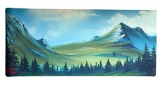 XXL Gaming Mouse Pad Bob Ross Mountain Lake Desk Mat 35.5x15.5 Non Slip picture