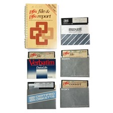 Apple II C E PFs File & Report System Computing User Manual + Floppy Disks 1985 picture