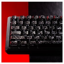 XVX Black Keycaps Forged CarbonLook Cherry Profile Set 119Key ANSI MX picture