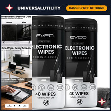 Streak-Free Electronic Screen Cleaner Wipes - 80 Pack for TV, Laptop, iPhone & M picture