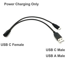 USB C Female to Type C & USB A Male Splitter Y Power Charging Cable f Phone LED picture
