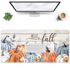Britimes Large Mouse Pad, Mouse Pad, 31.5 x 15.7 Inch, Pumpkin Blue Orange | ... picture