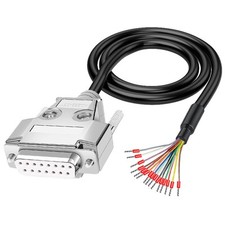 DB15 Solderless Breakout Connector with 5Ft 24AWG Cable, Metal Shell RS232 D-... picture