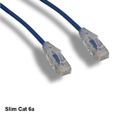 KNTK Blue 3ft Slim Cat6a UTP Patch Cable 28AWG Ethernet RJ45 Network Snagless picture