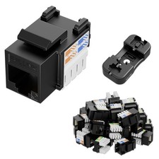 25 PCS 10Gbps Cat6 RJ45 Keystone Jack PunchDown Stand UTP Modular 90Degree picture
