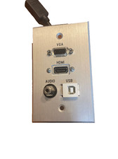 Panel Crafters Wall Plate (VGA, Audio, HDMI, USB) NEW Brushed Steel picture