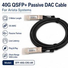 3M 40G QSFP+ DAC Cable For Arista CAB-Q-Q-3M Passive Twinax picture