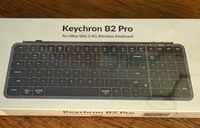 Ultra-Slim B2 Pro Bluetooth Keyboard 2.4 GHz Wireless Lightweight 96%, Gray. NEW picture