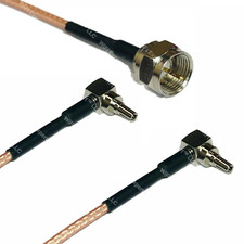 F Male to Y type 2X CRC9 Angle Male Splitter Combiner cable pigtail RG316 picture