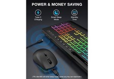 SABLUTE Black Wireless keyboard/mouse combo 9 backlit effects No USB Wireless picture