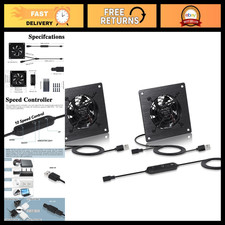 Dual 80mm Cooling Fans - USB 5V/DC 12V, IPX5 Waterproof, 10-Speed Quiet for AV C picture