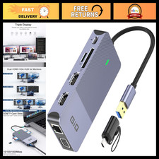 Dual Monitor USB 3.0 Docking Station, 2 HDMI Hub DisplayLink for Laptops picture