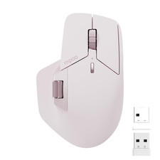 Rapoo MT760 Multi-Device Wireless Mouse Pink Bluetooth 2.4GHz Open Box picture