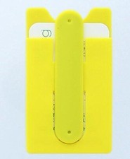 The 3-in-1 Yellow Cling Card Pocket, Phone Stand, Cord Wrap Storage & Snap Stand picture