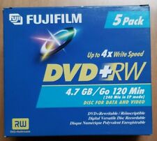 New Sealed 5 pack Fuji film DVD RW 4.7GB 120 Min Disc 4X Write Speed 240 Min EP picture
