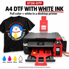 BCH A4 DTF Printer with White Ink + RIP Software for Light & Dark Shirts picture