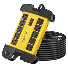 CRST Power Strip 10-Outlets Heavy Duty 15ft cord Metal Surge Protector picture