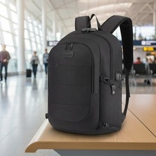 Stylish Black Anti-Theft Water Resistant 17.3 Inch Laptop Backpack with USB Port picture