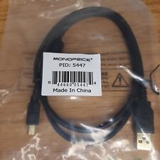 MONOPRICE USB Cable: 2.0, 3 ft Lg, Black, A Male to 5 Pin B Mini Male PID: 5447 picture