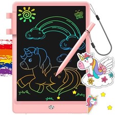 FLUESTON LCD Writing Tablet for Kids, 10 Inch Doodle Board, Colorful Drawing picture