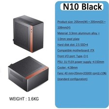 Jonsbo NV10 N10 Mini ITX Case Aluminum Walnut Accent 1U FLEX Power Desktop PC picture