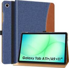 Case for Galaxy Tab A11+ /A9+ plus 11 Inch, Denim Blue & Brown picture