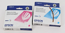 2x Epson 42 T0422 T042220 Cyan  Magenta Ink Cartridge Genuine OEM New picture