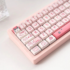 Cute Kawaii Pink Cat Theme Keycaps PBT MX Switches For Gaming picture