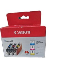 Canon CLI-8 ChromaLife 100 Cyan, Magenta, Yellow Ink Tanks, Pack of 3, IP3300 picture