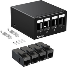Patch Panel 4 Port with 4Pcs Cat6 Keystone Jack【Ec Listed】 UTP No Rust and Durab picture