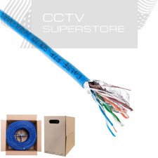 Cat5e Cat5 FTP 1000ft Shielded Solid Bulk Cable Ethernet Lan Network Blue Wire picture