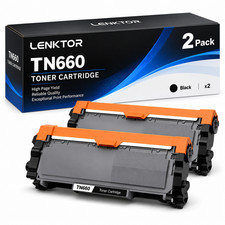 TN660 2PK 2BK Toner Cartridge Set DCP-L2520 DCP-L2520DW DCP-L2540DW HL-L2360DW  picture
