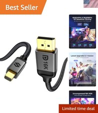 16K Mini DisplayPort to DisplayPort 2.1 Cable, 16K@60Hz, 10FT picture