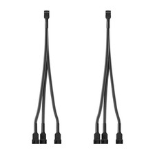 3 Way PWM Fan Splitter Cable, 2 Pcs 4 Pin Splitter, 11 inches, Black  picture