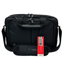 WENGER 14in Laptop Briefcase with Tablet Pocket Black Padded Interior Adjustable picture