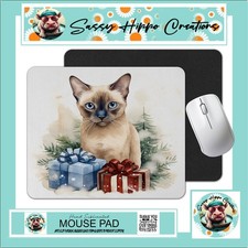 Mouse Pad Pretty Tonkinese Cat Kitten Christmas Holiday Anti Slip Back EasyClean picture