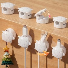 8 Pack Rotatable Cable Clips Self-Adhesive Cord Holder for Desk Office Nightstan picture