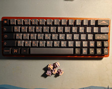 Walnut Wood GK64 Hot Swap RGB Custom Keyboard w/ Princess Ultra Switches picture