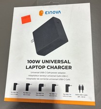 Einova 100W Universal Laptop Charger-USB-C GaN Power Adapter - Black picture