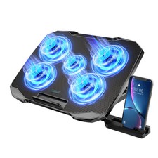 Laptop Cooling Pad 5 Fan Adjustable Stand USB Cooler for 12-17 Inch Laptop picture