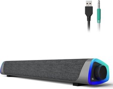 SOULION R30 Soundbar Speaker-USB Powered 3.5mm Aux- RGB Lighting Effects NEW picture
