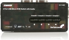 ✨StarTech.com 4 Port USB KVM Switch Kit with Cables and Audio Black picture