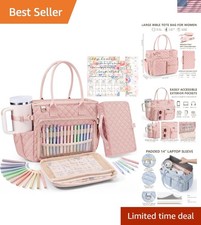 Large Bible Bag Quilted Church Tote w Shoulder Strap Women SJTT001 Cover Case picture