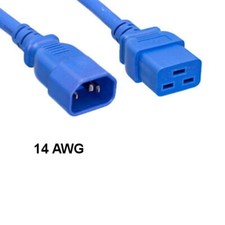 [Lot10] Blue 8Ft Heavy Duty Power Cord IEC-60320 C14 to C19 14AWG 15A/250V PDU U picture
