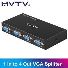 4-Port VGA Splitter Splitter VGA 4 Ports Image of A PC For 4 Screens US Stock picture